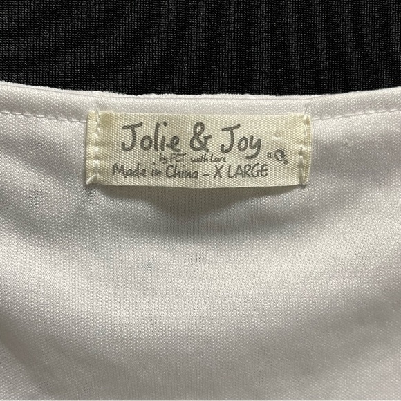 Jolie & Joy White Eyelet Poof Short Sleeve Women's Lined Dress X-LARGE - Picture 7 of 7